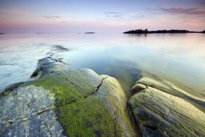 Late evening seascape in Uutela nature park, Finland